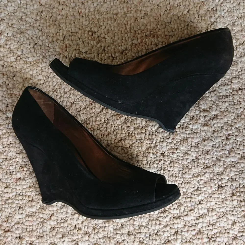 Miu Miu black suede wedges size 6.5